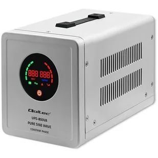QOLTEC ZASILACZ AWARYJNY PURE SINE WAVE UPS | 800VA | 560W | STAŁA FAZA | SZARY - Zasilacze awaryjne UPS - miniaturka - grafika 1