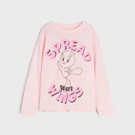Koszulki dla dziewczynek - Sinsay - Koszulka Looney Tunes - Różowy - miniaturka - grafika 1
