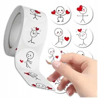 Zabawki kreatywne - Naklejki na rolce 500 szt. ludzik serce DIY dla dzieci kolorowe motywacyjne - miniaturka - grafika 1