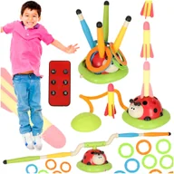 Zabawki i gry sportowe - Gra Zręcznościowa Biedronka Skakanka Automatyczna Wyrzutnia Rakiet Obręcze - miniaturka - grafika 1