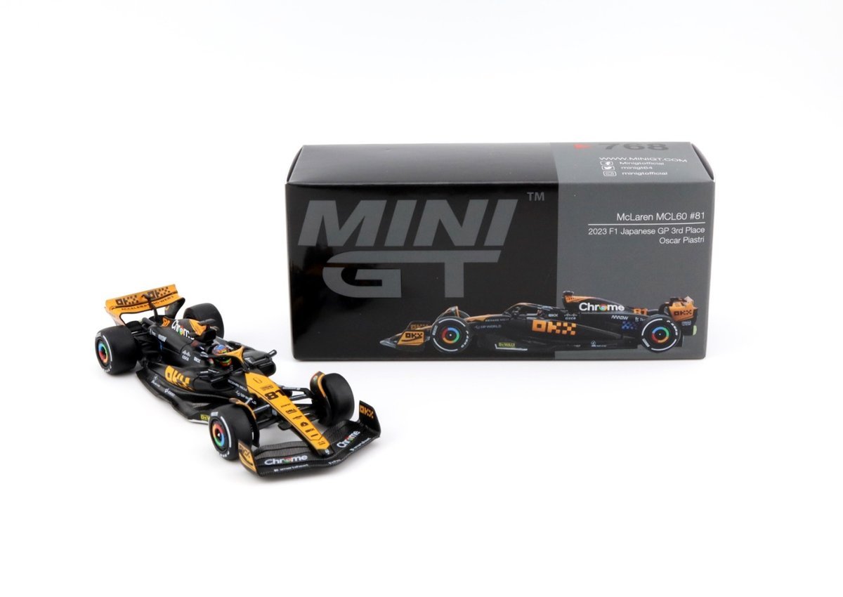 MINI GT McLaren MCL60 #81 2023 Japanese GP 3rd Place Oscar Piastri MGT00768-L MiniGT