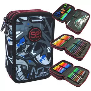PIÓRNIK POTRÓJNY Z WYPOSAŻENIEM COOLPACK JUMPER 3 STREET ART - Piórniki - miniaturka - grafika 1