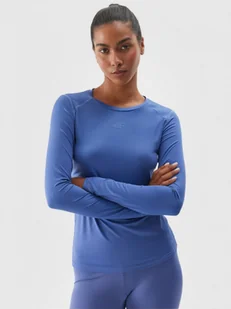Damski longsleeve treningowy 4F 4FWAW24TFLOF276 - niebieski - Koszulki sportowe damskie - miniaturka - grafika 1