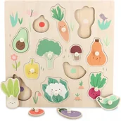 Zabawki sensoryczne - Drewniana układanka z uchwytami Warzywa, Vilac - miniaturka - grafika 1