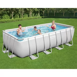 Bestway Basen Power Steel z zestawem, prostokątny, 488x244x122 cm - Baseny ogrodowe - miniaturka - grafika 1