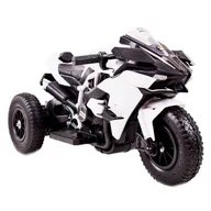 Pojazdy elektryczne dla dzieci - Import SUPER-TOYS SUPER ŚCIGACZ 12 V NOWOCZESNA BRYŁA ŚWIECĄCE KOŁA GAZ W MANETCE DWA SILNIKI/MOTOR-H MOTOR-H-AIR-WHEELS-BIAŁY - miniaturka - grafika 1