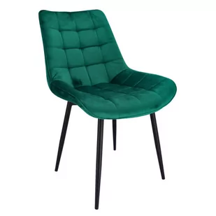 Zielone krzesło z welurową tapicerką - Amos - Krzesła - miniaturka - grafika 1