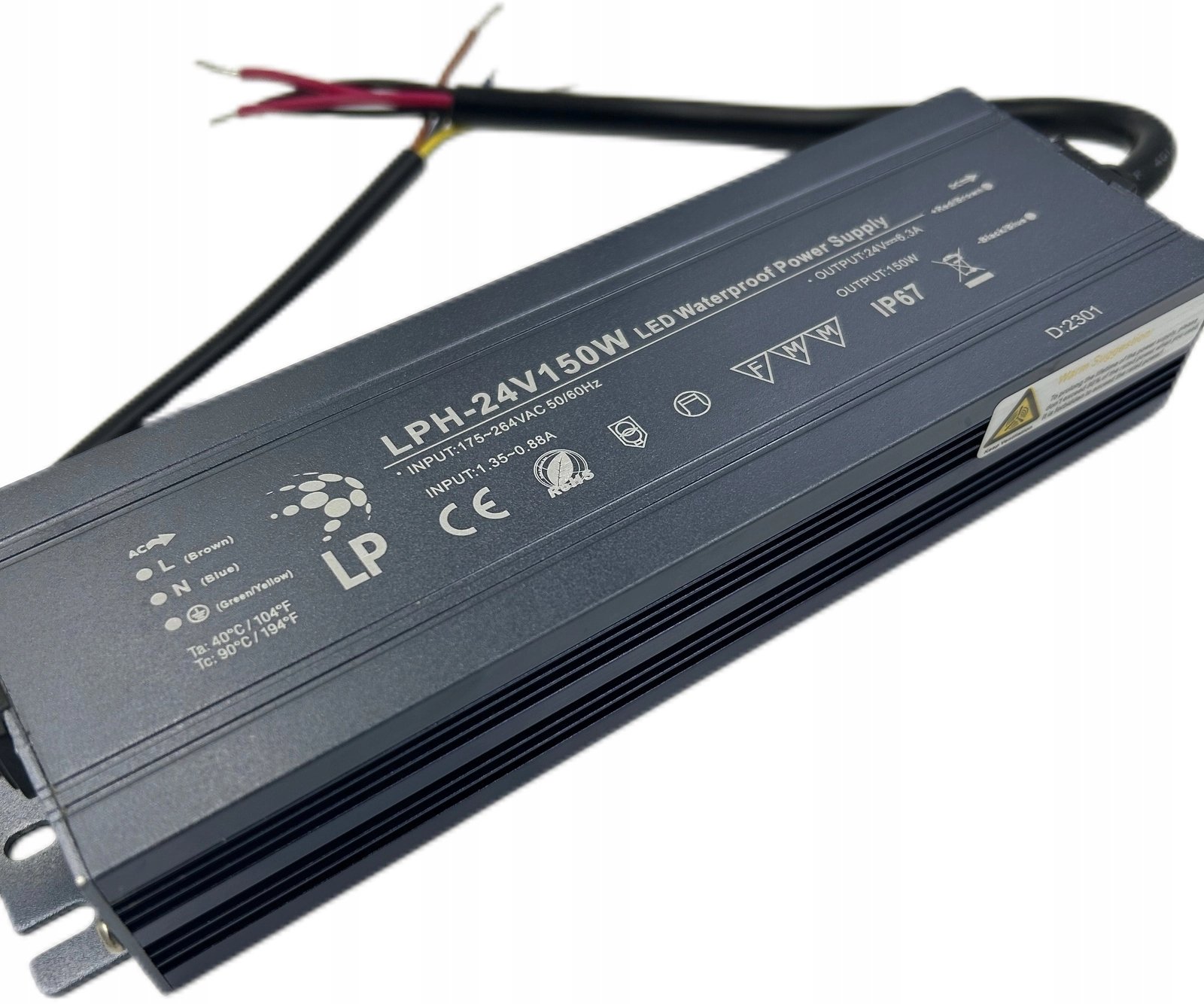 Zasilacz 150W 24V Hermetyczny LPH150W IP67 Slim