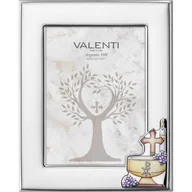 Pamiątka Chrztu Świętego - Ramka na chrzest srebrna pamiątka chrztu kolorowe zdobienia Rozmiar: 13x18 cm SKU: VL51111/4LCOL - miniaturka - grafika 1