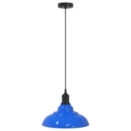 Lampy ogrodowe - vidaXL Lampa wisząca z regulacją wysokości E27 połysk ciemnoniebieski - miniaturka - grafika 1