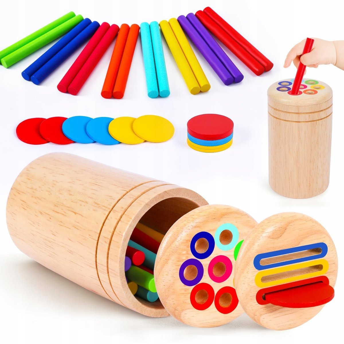 Montessori Drewniane Zabawki Edukacyjne Dla Dzieci 1-3 Lat