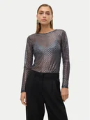Bluzki damskie - Vero Moda Bluzka Safina 10317016 Szary Regular Fit - miniaturka - grafika 1