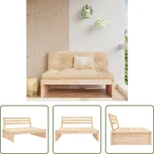 Sofy ogrodowe - Sofa ogrodowa Living Store 120x80 cm z litego drewna sosnowego - miniaturka - grafika 1