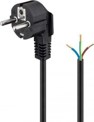 Kabel zasilający Goobay Kabel ochronny stykowy kątowy do montażu, 1,8 m, czarny - Długość kabla 1.8 m