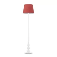 Lampy stojące - Lysne Lampa podłogowa LIZBONA abażur czerwony stelaż czarny 1741008 - miniaturka - grafika 1