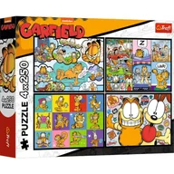 Puzzle - Puzzle 4x250 Garfield nie lubi poniedziałków Trefl - puzzle - miniaturka - grafika 1