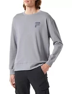 Bluzy męskie - FILA Męska bluza Baben Oversized Crew, Night Owl, L - miniaturka - grafika 1