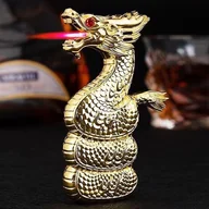 Latarki - Zapalniczka butanowa Golden Dragon, wiatroszczelna zapalniczka Jet Flame, regulowana latarka strumienia powietrza, zapalniczka butanowa wielokrotne... - miniaturka - grafika 1