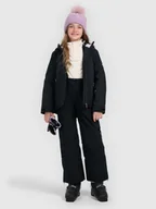 Spodnie narciarskie - 4F Spodnie narciarskie membrana 8000 dziewczęce - czarne 140 (9-10 lat) - miniaturka - grafika 1