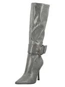 Kozaki damskie - Steve Madden Kozaki w kolorze srebrnym - miniaturka - grafika 1