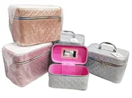 Kosmetyczki, organizery i kuferki - Adar Kuferek L z lusterkiem na zamek 23x17x15cm Mix - miniaturka - grafika 1