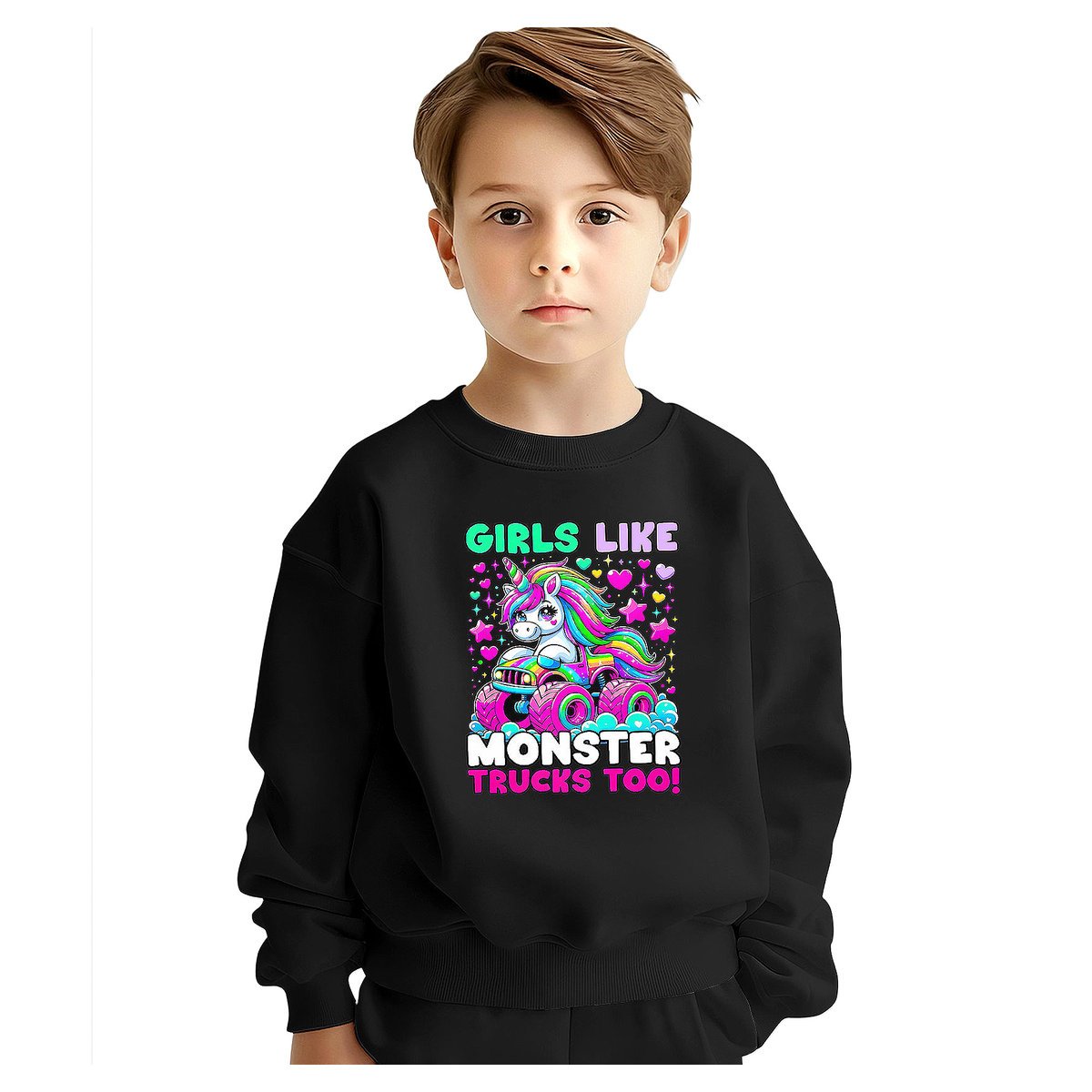 BLUZA DZIECIĘCA MONSTER TRUCK JEDNOROŻEC 122-128 DLA CHŁOPCA DZIEWCZYNKI