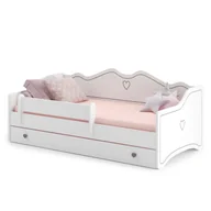 Łóżka dla dzieci i młodzieży - Łóżko dziecięce EMMA z szufladą i barierką 180x80 szary - miniaturka - grafika 1