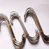 Inne - 20 szt. Premium Haków S ze Stali Nierdzewnej - Ultra-Trwałe, Odporność na Rdzę i Łatwe w Montażu do Wieszania Mięsa, Ryb, Kiełbas, Drobiu i Więcej - - miniaturka - grafika 1