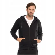 Bluzy męskie - BLUZA MĘSKA Dresowa Rozpinana z Kapturem Kieszenie Beżowa Gładka MORAJ XXL - miniaturka - grafika 1