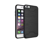 Etui i futerały do telefonów - Etui ochronne do Apple iPhone 6 Plus 5,5 cala stojące twarde etui z uchwytem na karty Pokrowiec ochronny (czarny) - miniaturka - grafika 1