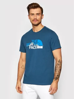 Koszulki męskie - The North Face T-Shirt Mount Line NF00A3G2 Niebieski Regular Fit - grafika 1