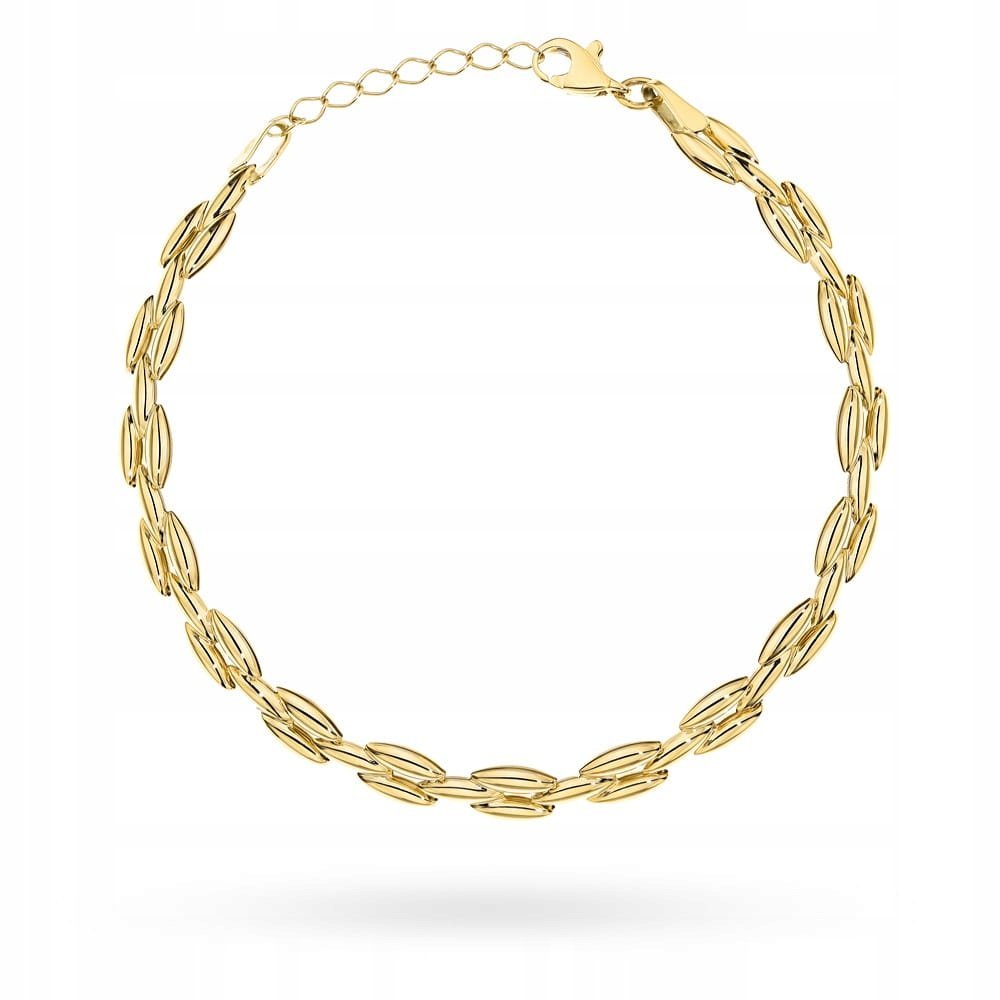 Bransoletka złota 585 elegancka ELEMENTOWA błyszcząca bez kamieni 3.74g