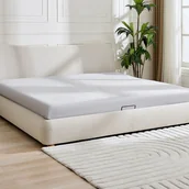 Meble do sypialni - Łóżko ze skrzynią 180 x 200 cm - Bukla - Beżowy - VANARI - miniaturka - grafika 1