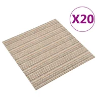 Panele podłogowe - Lumarko Podłogowe płytki dywanowe, 20 szt., 5 m², 50x50 cm, beżowe pasy - miniaturka - grafika 1