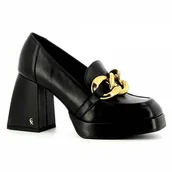 Mokasyny damskie - Czarne półbuty na platformie CARINII - Carinii - miniaturka - grafika 1