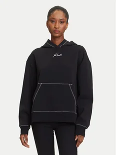 KARL LAGERFELD Bluza A3W20011 Czarny Relaxed Fit - Bluzy damskie - miniaturka - grafika 1