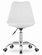 Fotele i krzesła biurowe - Krzesło obrotowe plastikowe poduszka MONZA OFFICE WHITE PU - miniaturka - grafika 1