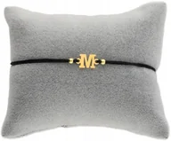 Bransoletki - Bransoletka sznurkowa dowolna LITERKA LITERA SREBRO 925 pozłacane zaciągana - miniaturka - grafika 1