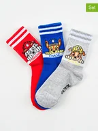 Skarpetki damskie - Disney Paw Patrol Skarpety (3 pary) "Psi Patrol" w kolorze jasnoszaro-niebiesko-czerwonym - miniaturka - grafika 1
