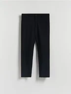 Spodnie męskie - Reserved - Spodnie slim z wiskozą - czarny - miniaturka - grafika 1