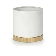Donice - Osłonka ceramiczna cylinder bamboo white 13 cm - miniaturka - grafika 1