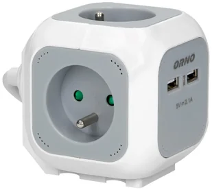 Orno Przedłużacz OR-AE-13144 4-krotny ładowarka 2xUSB 1,5m szaro-biały OR-AE-13144 - Przedłużacze i rozgałęźniki - miniaturka - grafika 6
