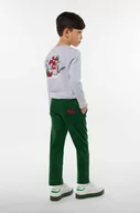Bluzki dla chłopców - Kenzo Kids longsleeve bawełniany dziecięcy kolor szary z nadrukiem - Kenzo kids - miniaturka - grafika 1
