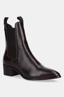 Botki damskie - Gant botki skórzane St Broomly damskie kolor brązowy na słupku 31551094 - miniaturka - grafika 1