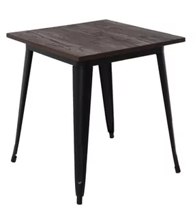 Stół Metalowy Blat Drewno Brązowy Loft 70X70X2,5Cm - Stoły - miniaturka - grafika 1