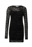 Sukienki - NOISY MAY CZARNA SUKIENKA MINI Z EFEKTOWNYM HAFTEM I DŁUGIM RĘKAWEM M XQA - miniaturka - grafika 1