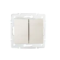 Wyłączniki światła i elektryczne - Kanlux Łącznik podwójny, schodowy LOGI 02-1060-103 kr 25133 - miniaturka - grafika 1