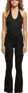 Urban Classics Damski kombinezon damski Stretch Interlock wiązany na szyi czarny XL, czarny, XL - Kombinezony - miniaturka - grafika 1