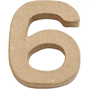 Creativ Company AS Cyfra "6", mała, Papier Mache, 10 cm - Pozostałe akcesoria dla plastyków - miniaturka - grafika 1