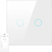 Systemy inteligentnych domów - Dotykowy Włącznik Światła WiFi Avatto TS02-EU-W2 Podwójny TUYA (biały) - miniaturka - grafika 1